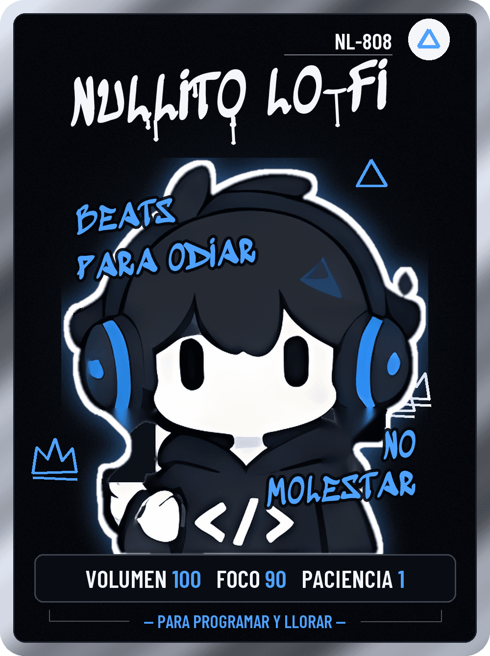 Tarjeta de Nullito Lo-Fi con audífonos